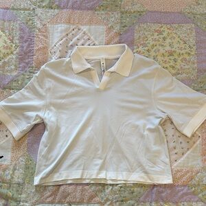 Lululemon Athletica Cream Polo Crop Top
